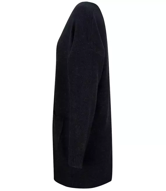 Gładki klasyczny długi sweter kardigan guziki